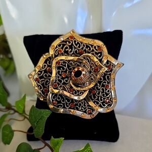 Vintage Statement Gold Flower Brooch Pin